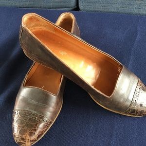 Ralph Lauren Brown /Croc Tip Flats